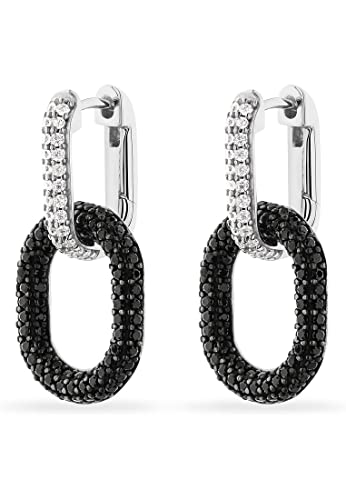 Créoles femme en argent 925 JETTE 88595327 ornées de 48 oxydes de zirconium scintillants