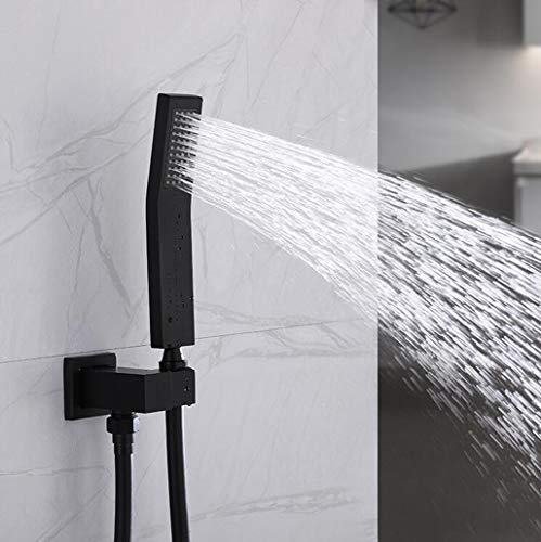 Jeu de douche noir mat multifonction avec douchette coiffeur à main - 2
