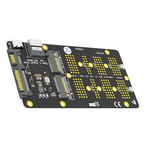 GMBYLBY 2 in 1 NVMe to SATA3 and SFF8654 Adapter Card for Fast Speed Data Transfer and Storage Expansion