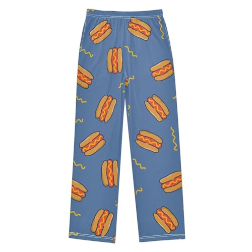 Cheese Hot Dog Boys Pants Boys Athletic Pants Long Pant for Boywith Pockets Wide-Leg Size 6-14Y