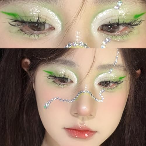 Image of NOOEPC Snake Shape Self Adhesive Face Gems Stickers, Hair Gems Face Jewels Eye Jewels Rhinestones Festival Essentials Rave Accessories Rhinestone Stickers