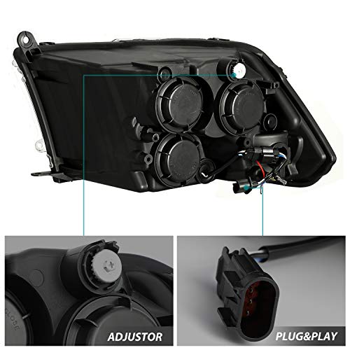 Modifystreet Black For 13-18 Ram 1500/2500/3500 Headlight Replacement Kit (Only For Ram With Factory Projector Headlights) #TOP1