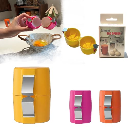 Egg Shell Opener, 2025 Upgrade Eggs Shell Opener for Raw Eggs, Egg Opener Makes Cook and Bake Efficient, Egg Cracker Tool Helps You Crack a Whole Egg Into the Bowl or Pot.(Yellow)