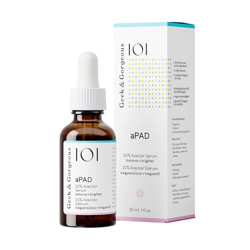 Geek & Gorgeous - aPAD - beruhigendes Azelainsäure-Serum für das Gesicht, mit hochdosiertem Potassium-Anteil, gegen Rötungen, für alle Hauttypen und auch für empfindliche Haut, 30 ml
