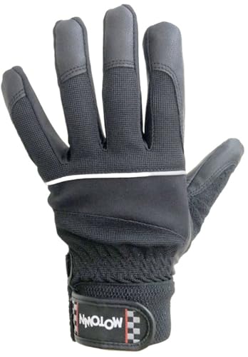 モータウン(MOTOWN) バイク用 グローブ NEW ハッピーレーシンググローブ ブラック Mサイズ 通気性に優れ蒸れにくい NHR-M