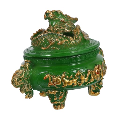 FUTUREORYY Mini Incense Burner Lid Buddhist Decorative Censer Round Engraved Holder for Aromatherapy