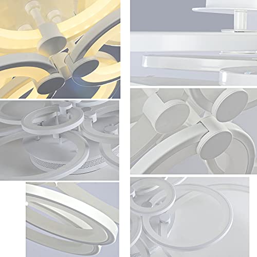Lampa sufitowa LED 34 W, 4 pierścienie, 3000 – 6000 K, możliwość ściemniania, z pilotem zdalnego sterowania, nowoczesna, kreatywna, akrylowa lampa sufitowa do sypialni, salonu, biura