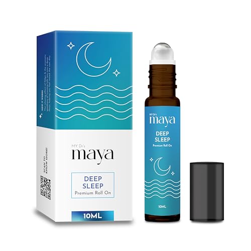 Image of Maya Aromatherapy Deep Sleep Premium Roll On | 100% Pure Essential Oils | Reduces Insomnia, Sleep Disruption, Snoring, Restlessness, Anxiety & Stress | Promotes Relaxed, Peaceful & Sound Sleep | Calms Mind, Regulates Sleep Cycle, Improves Sleep Quality | Sleep Therapy & Support | Easy to Use & Carry | Suitable for Daily Use | Ayurvedic, Natural & Therapeutic | Lasts Over 2 Months | 10ml (Pack of 1)