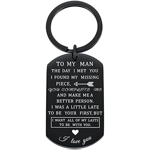 for Men Who Have Everything to My Man Keychain Steel for Husband Boyfriend Groom Fiance Birthday Valentines Day Easter I Love You Keychain for Him