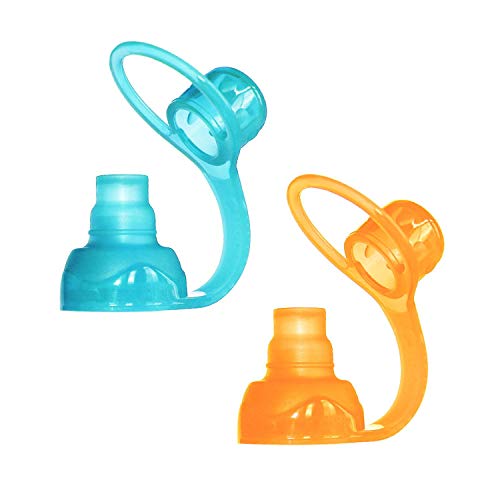 ChooMee SoftSip Food Pouch Top | 100% Silicone | 2CT Orange Aqua