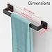 Bathroom Towel Bar,16 Inch Towel Racks for Bathroom Wall Mounted,Stainless Steel Towel Rail Hanger for Wall,Matte Black Towel Holder for Wall, Kitchen(2 Pack)