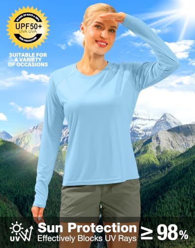 Image of UPF 50+ Sun Shirt for Women Long Sleeve Quick Dry UV Protection Hiking Top