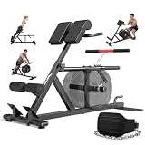 PASYOU 4-in-1 verstellbare römische Bank für Hyperextension, Kreuzheben & Kniebeugen, Inkl, Gewichthebergurt, passend für 1' & 2' Gewichtsscheiben, Ideal für Heimtraining