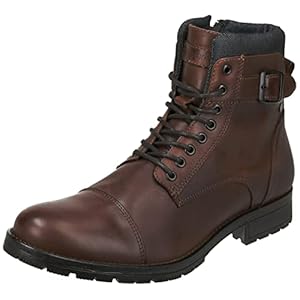 JACK & JONES Herren Jfwalbany Leather Anthracite STS Chukka Boots
