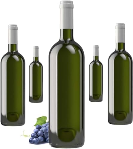 40 pz - Bottiglia per Vino e proseccuo vuota bordolese in Vetro Duro Adatta per Tappi Sintetici Sughero alettati e gabbiette - Bottiglia in Vetro Vuota Made in Italy per Vino E Spumante