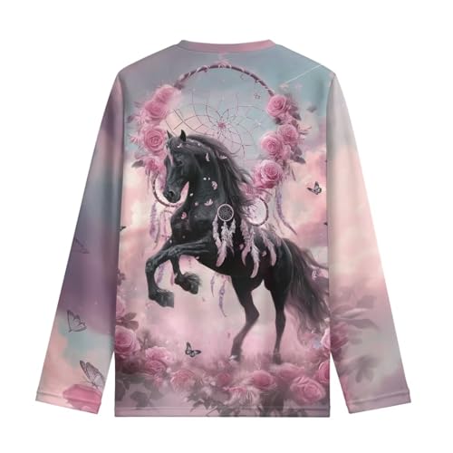 Image of WELLFLYHOM Long Sleeve T-Shirt for Boys Girls 3-16 Years Old Tee Tops Crewneck Pullover Shirts Fall Outfits