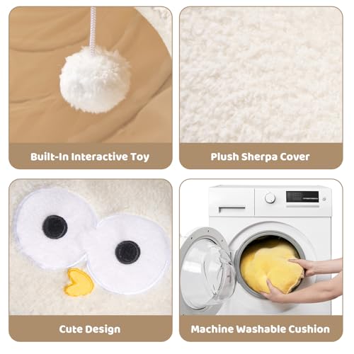 EHEYCIGA-Cat-Tunnel-Bed-for-Indoor-Cats-Cute-Cat-Donut-Toy-Tunnel-for-Small-Large-Cats-with-Washable-Circle-Cushion-Peekaboo-Pet-Cave-Play-Tunnel-for-Kitten-Puppy-Rabbit