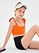 Haloumoning Girls Training Bra Kids Cute Ruffle Sports Bra Workout Yoga Bra Comfort Dance Crop Top Orange