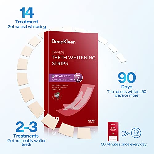 Teeth Whitening Strips For Sensitive Teeth - Professional White Strips For Home Using, Enamel Safe, 3 Days Express Result, 28 Natural Teeth Whitener Strips, 14 Treatments By Deepklean Coconut #TOP5