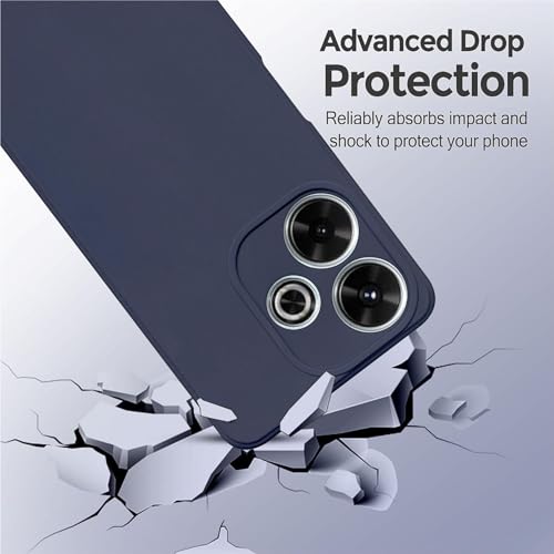 Image of SBMS Silicone Back Cover Case for Redmi 13 5G / Poco M6 Plus 5G / Redmi 13 4G | Soft Micro-Fibre Lining Inside | Camera Protection Bump | Shockproof Back Cover Case for Redmi 13 5G (Blue)