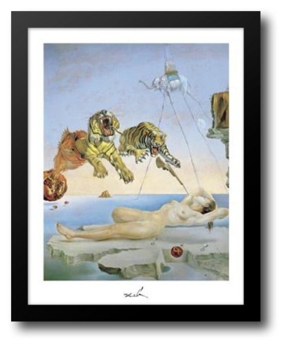 Dream Caused by the Flight of a Bee Around a Pomegranate, A Second Before Awakening 15x18 Framed Art Print by Dali, Salvador
