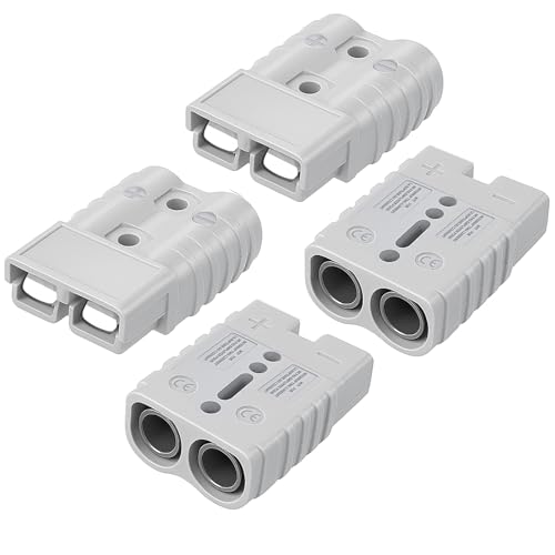 Mockito 4 Pack Battery Quick Connect/Disconnect Connector Kit, Designed for 6-10 AWG Cables, Supporting 12-36V DC Voltage and Rated for 50A Current. for Car ATV Trailer Towing Winch(Grey)