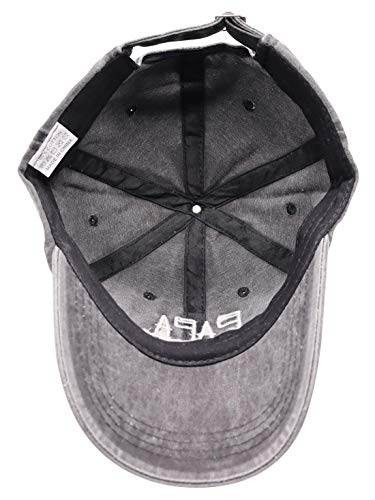 Image of KKMKSHHG Unisex Papa Bear Denim Hat Adjustable Washed Dyed Cotton Dad Baseball Caps