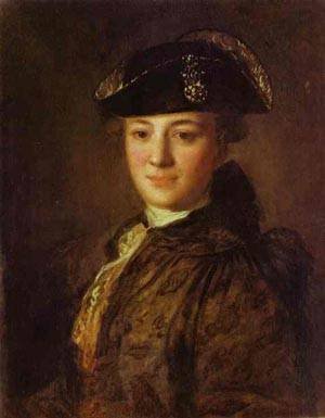 Peinture à l'huile de portrait d'homme au tricorne 1770 par Fedor Rokotov, 30x36