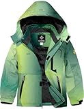 Chaqueta montaña impermeable niños 15 GEMYSE Chaqueta de Esquí Impermeable de Montaña para Niños Abrigo de Invierno de Lana Antiviento con Capucha