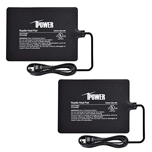 iPower Reptile Heat Pad Under Tank Terrarium Warmer Heating Mat for Turtle, Lizard, Frog, Snake, Reptile, and Other Small Animals, 6X8 Inch, 8W, 2 Pack by iPower - Used condition - US$15.02