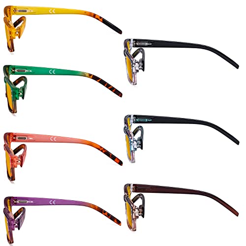 Image of Eyekepper 7-pack Blue Light Filter Glasses Women - Fashion Computer Eyeglasses Amber Tinted +1.75