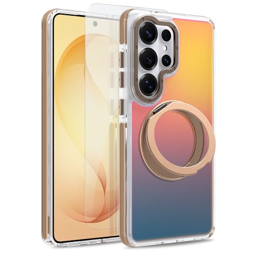 Image of Magnetic for Samsung Galaxy S26 Ultra Case with 360 Stand [Compatible with Magsafe] [Fluorescent Design] [1 Screen Protector] Slim Translucent Matte Case for Galaxy S26 Ultra 6.9 inch, Desert