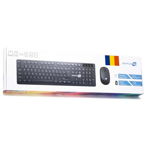 Kit souris et clavier noir sans fil 2,4 G au pavé numérique et disposition RO Roumain