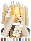 Kerzenfeld® 10 Stück, Stabkerzen Creme, 100 x 22 mm, 2-fach...