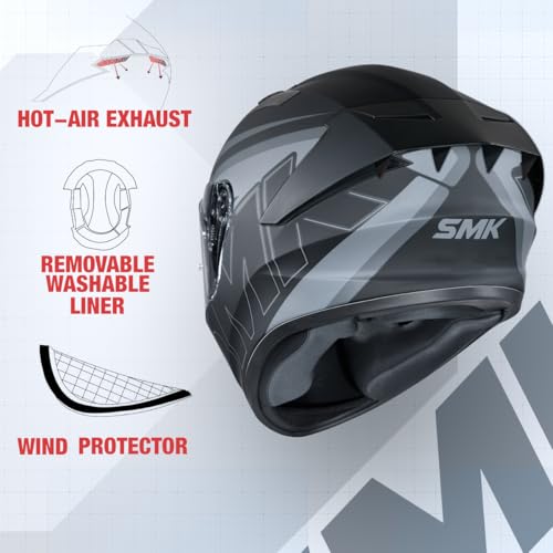 Image of SMK Stellar Sports ISI, DOT and ECE 06 Certified Helmet with Pinlock 30 (GL262 - L)