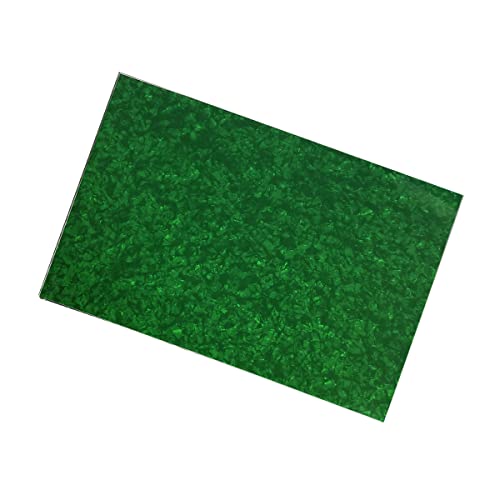 Ikn 12 X 17 Inch Blank Guitar Pickguard Material Scratch Plate Backplate Sheet For Electric Guitar Bass Pickguard Custom, 4Ply Green Pearl #TOP1