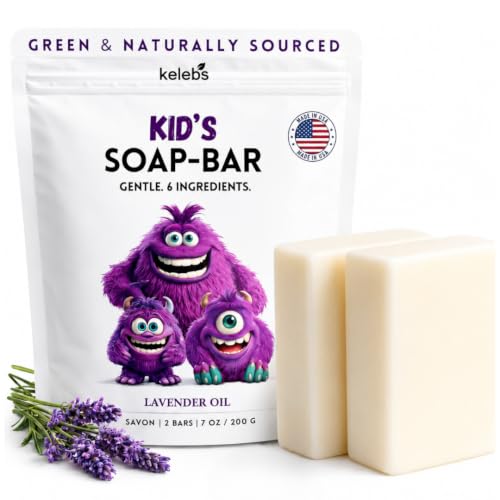 KELEBS Kids Soap Bar, Gentle Lavender Soap, Kids Body Wash...