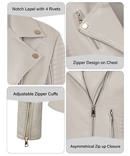 Bellivera Women's Faux Leather Casual Jacket 2025 Spring Trendy Motorcycle Outfits Lightweight Classic Coat3