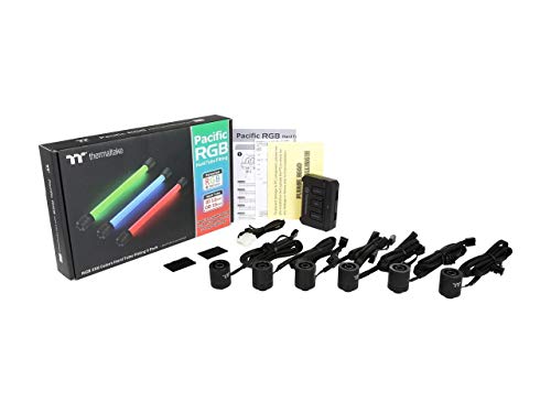 Thermaltake Pacific RGB G1/4 PETG Tube 16 mm OD 12 mm ID Fitting - Black (Pack of 6)