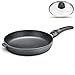 Aluguss Bratpfanne 28 cm Induktion mit Deckel 4,5 cm Innenhöhe I Made in Germany I Hoher Rand I Abnehmbarer Griff I Antihaft beschichtet I Induktionspfanne für Bartkartoffeln Fisch Fleisch