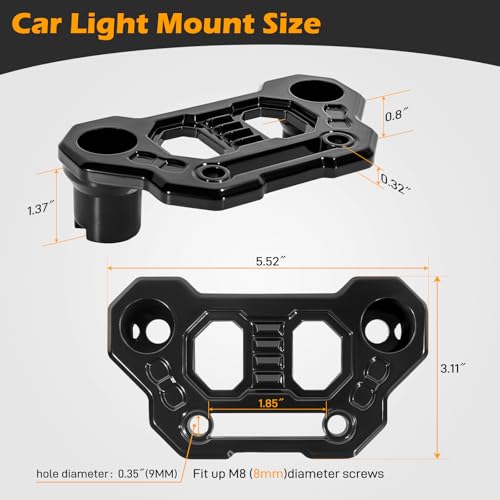 Image of Gladiator Light Mount Pod Bracket - Wrangler JL Light Bar Hood Mounting Brackets, A-Pillar LED Fog Light Ditch Mount Compatible with 2018-2025 Jeep Wrangler JL JLU 4xe Gladiator JT Accessories - Black
