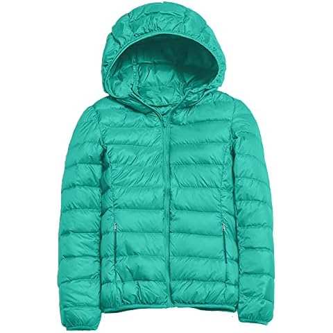 Southern Couture Packable Lighweight Nylon Fabric Puffer Jacket, Turquoise, Large Cover