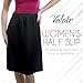 Valair Classic Short and Long Half Slip Skirt for Ladies and Girls - Slight Flair - Anti Static - LARGE, BLACK, 18 INCH