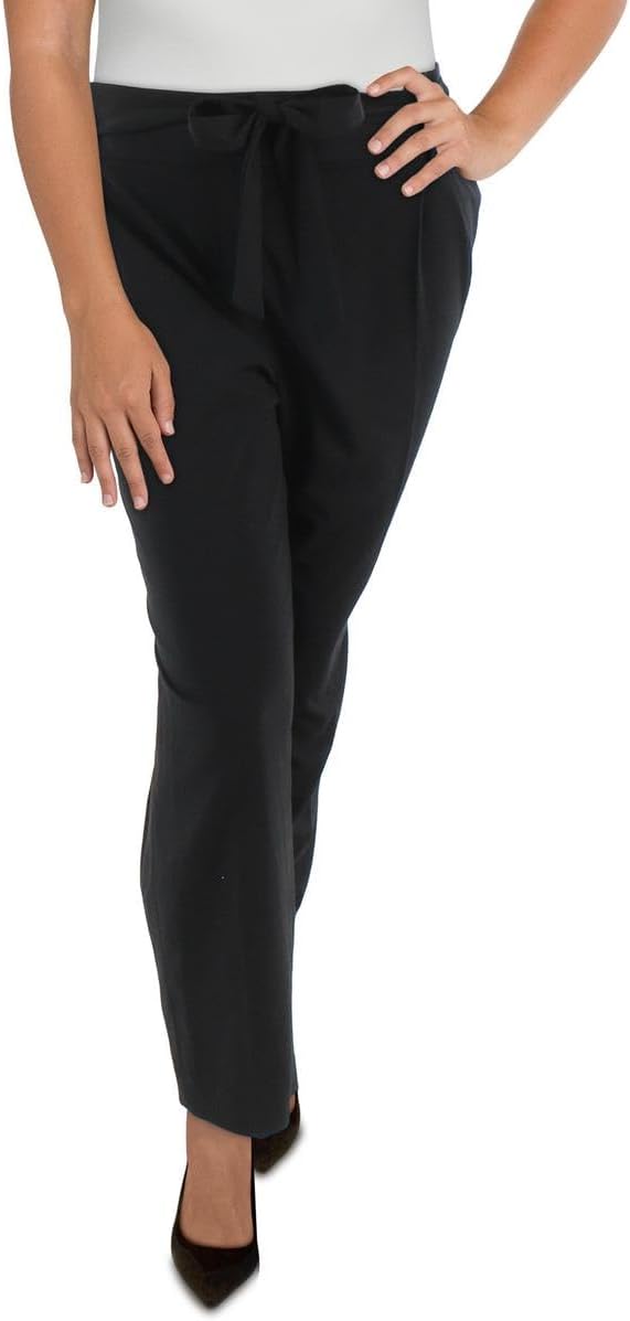 Calvin Klein Womens Plus Pleat Front Tapered Ankle Pants Black 22W