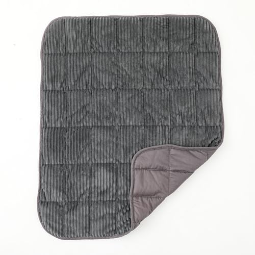 HunnmingRe Weighted Lap Blanket 7lbs Small Plush Weighted Blanket for Adults with Reversible Warm Crystal Velvet and Cooling, Lap Pad for Travel, Relaxation, Machine Washable, Grey, 29