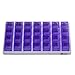 GMS 7 Day Pill Organizer Tray - Large with Removable Daily Pill Boxes with 4 Compartments Each for Reminding, Organizing, and Storing Medications, Pills, Vitamins, and Prescriptions - Purple