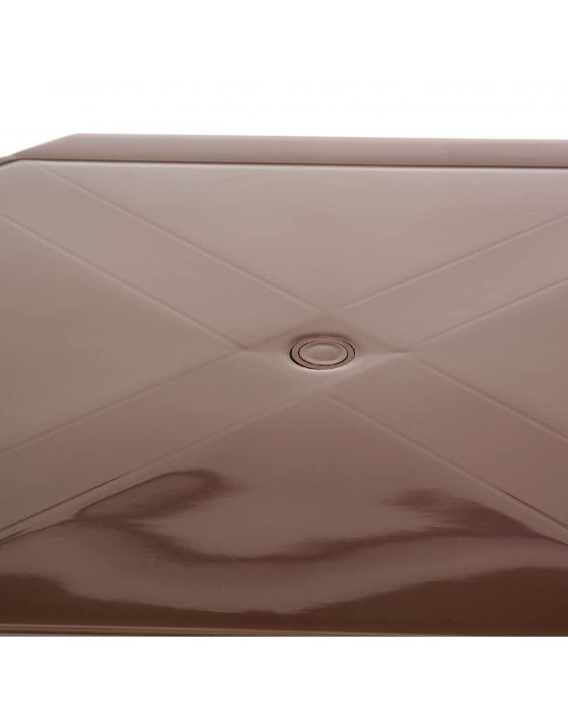 CREVICOSTA QUALITY MARK MARCAS DE CALIDAD - Conjunto Mesa Viana Monoblock + 4 sillas Caribe de Resina (Chocolate)
