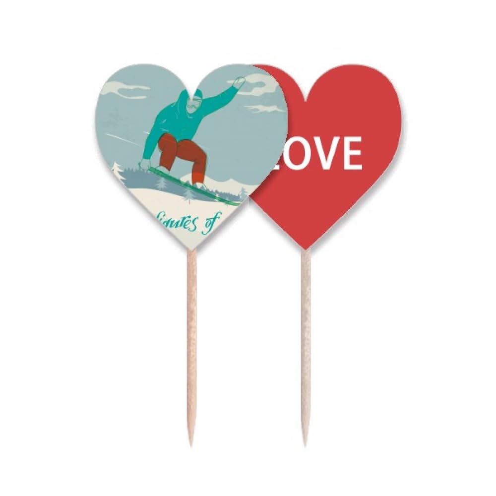 Pic-piques ski pour cupcake et déco de table festive d'hiver