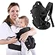 longdafei Babytrage, ergonomisches Design-Babytragetuch Cabrio mit atmungsaktivem Air-Mesh und verstellbaren Schnallen Baby Trage für Kleinkinder und Neugeborene
