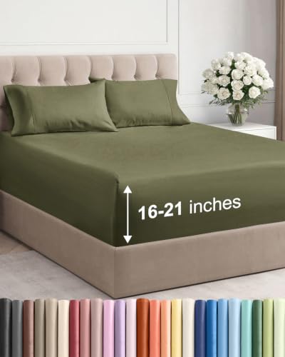 Image of Extra Deep Pocket Cal King Sheet Set - Breathable & Cooling - Sage Green